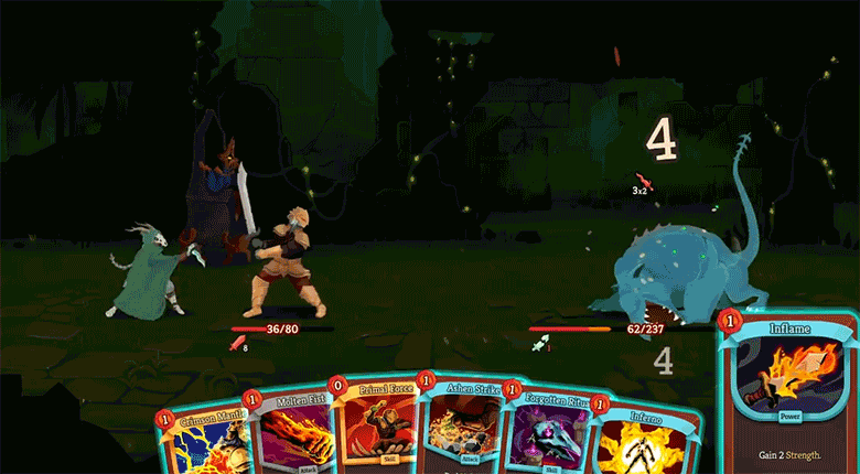 Gif of Silent, Ironclad, Regent, and Necrobinder attacking a Terror Eel.