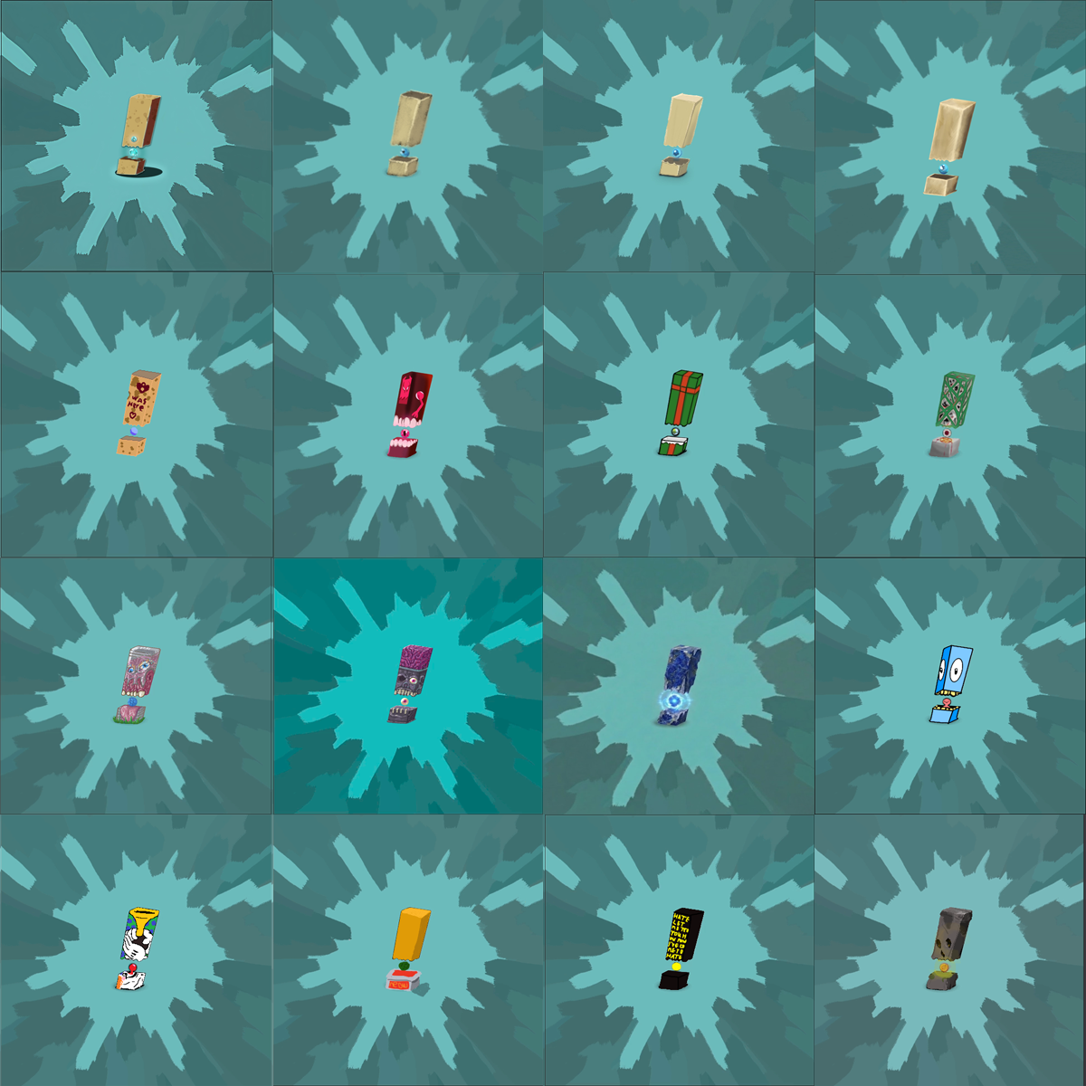 A collage of different mystery monster guesses.