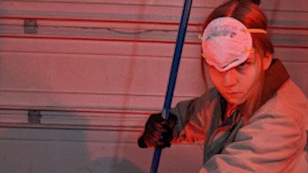 A gif of Marlowe&rsquo;s reference pic morphing into an animation of Ironclad in the same pose