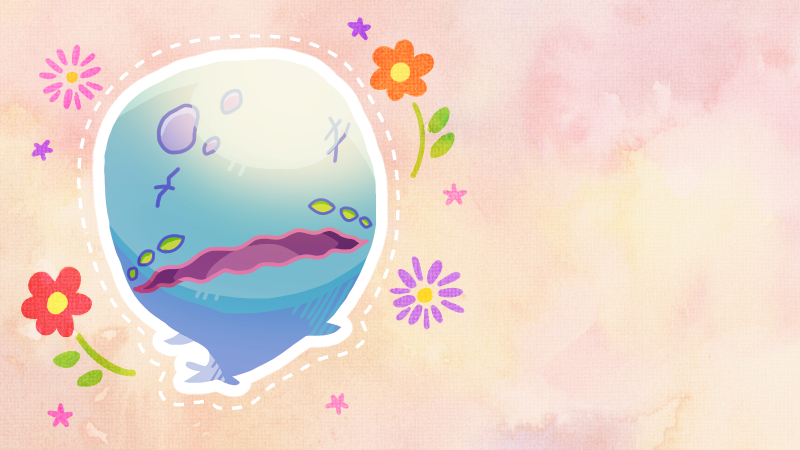 Illustration of Neow surrounded by vibrant flowers